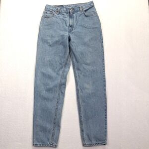 Levis 550 Vintage High Waisted Relaxed Fit Tapered Leg Light Wash Jeans 14 MIS L
